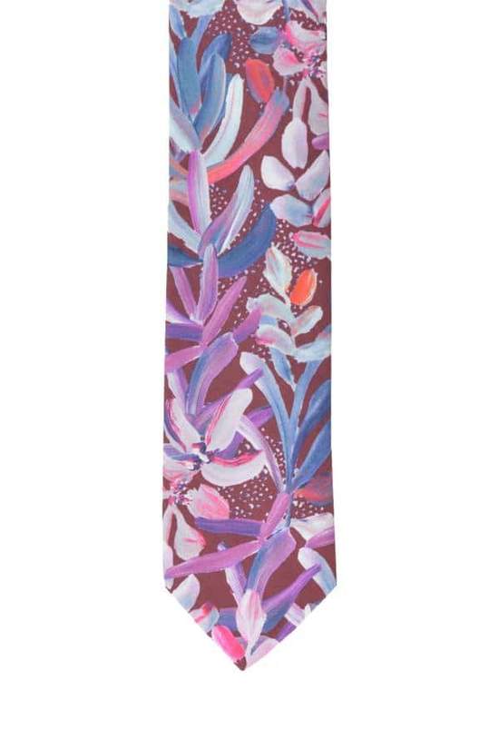 PEGGY AND FINN  Cotton Tie - Protea Burgundy