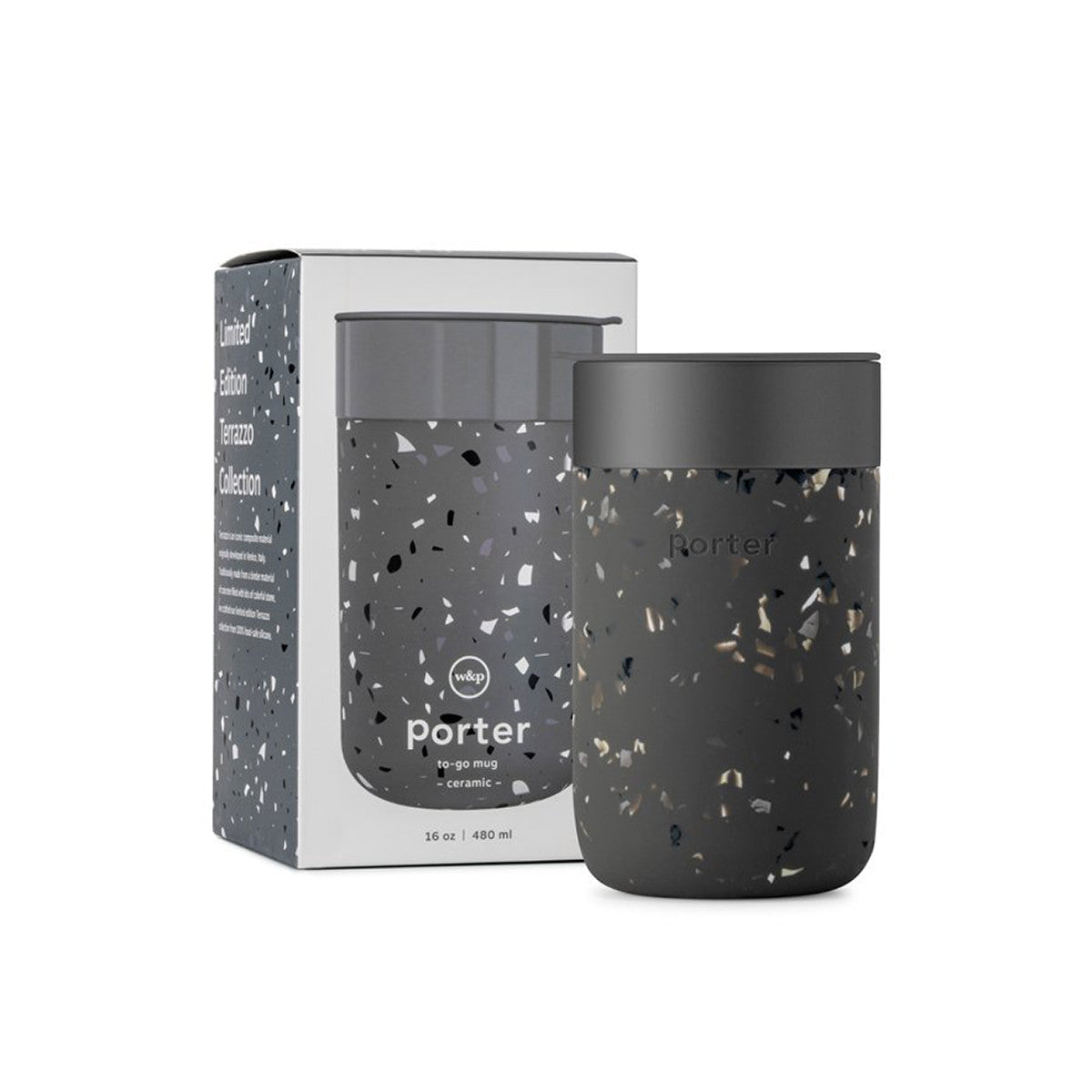 Porter Ceramic Mug Terrazzo 480ml - Charcoal