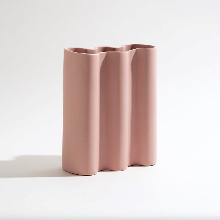 Ben David By Kas Wave Ceramic Vase - Blush
