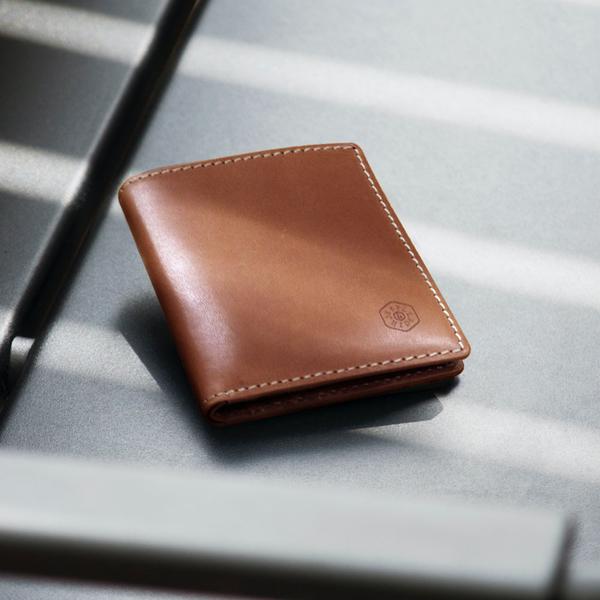Jekyll and Hide Roma Slim Bifold Wallet with Coin - Tan