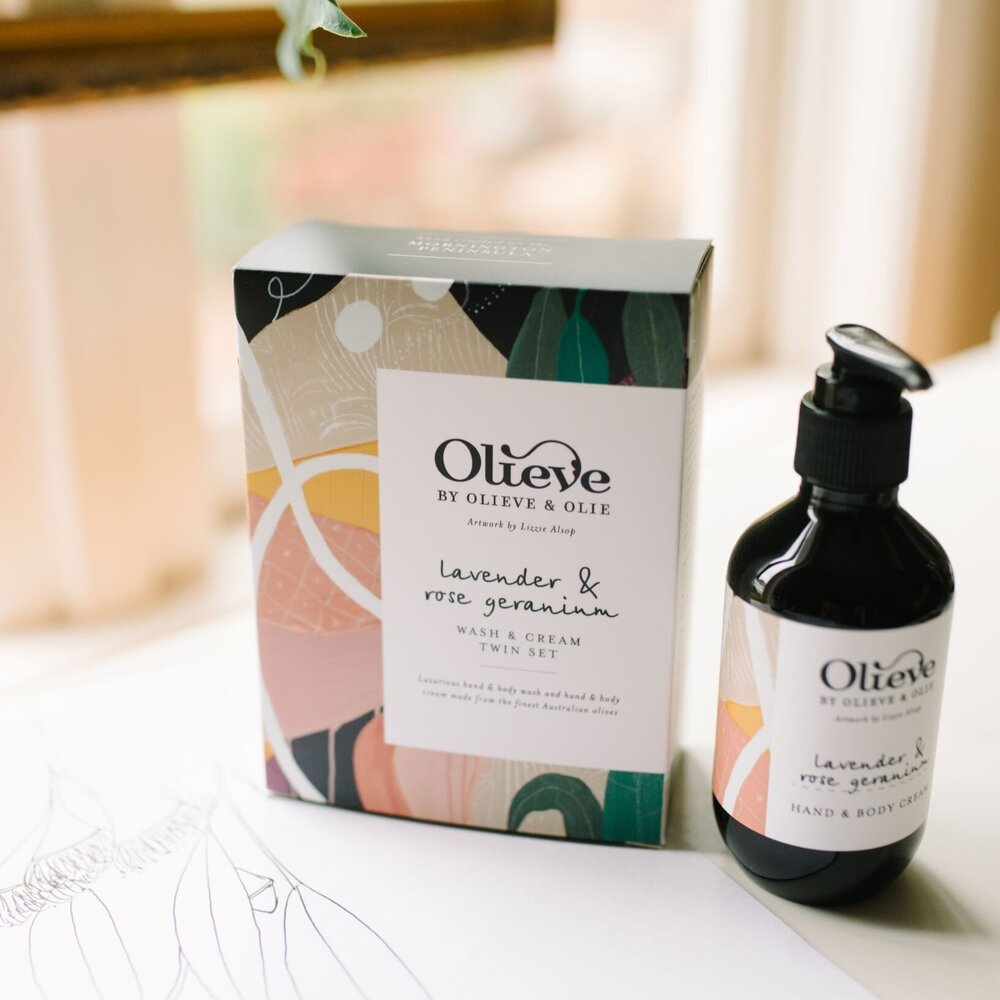 Olieve & Olie Artist Wash & Cream Twin Set - Lavender & Rose Geranium