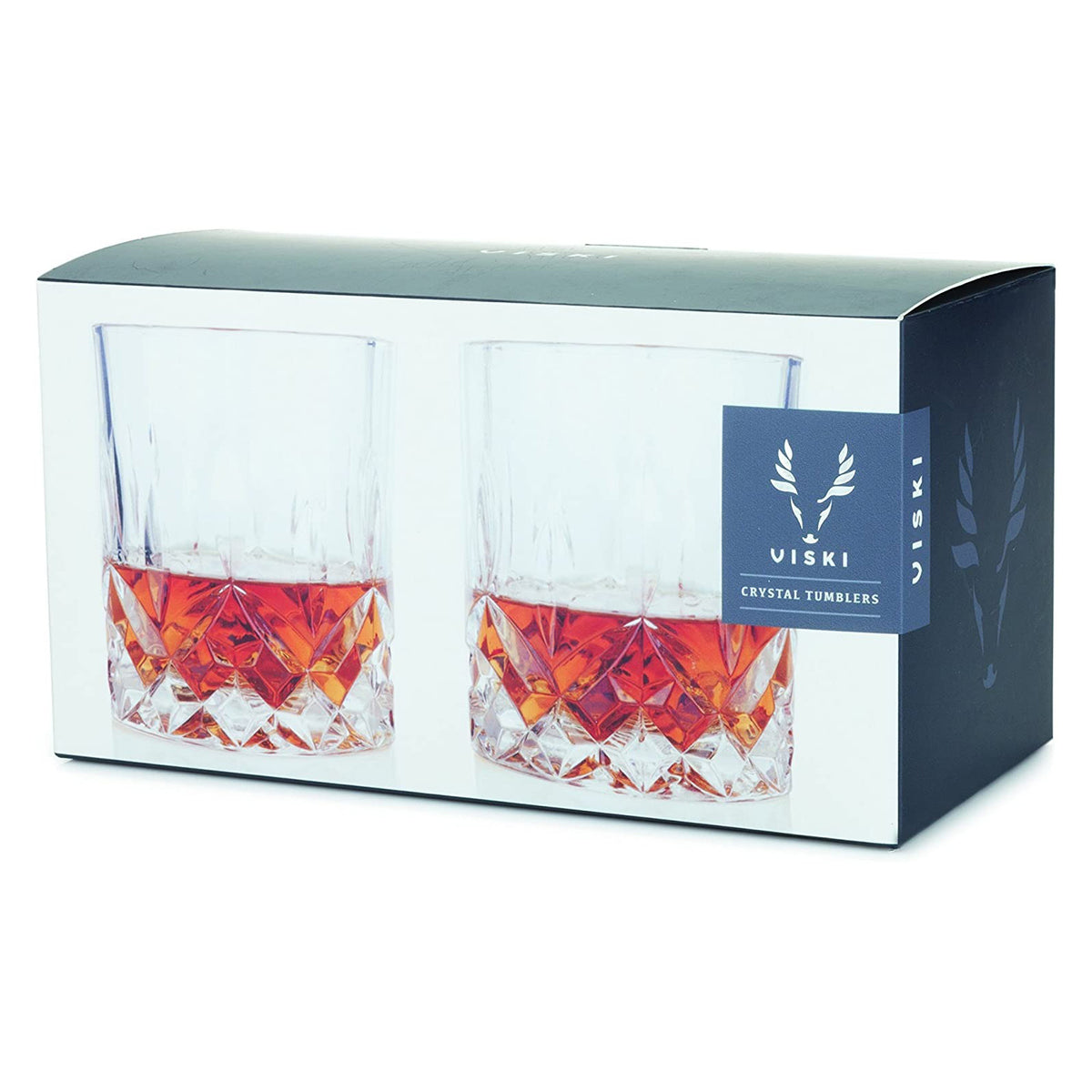 VISKI ADMIRAL CRYSTAL TUMBLERS SET OF TWO